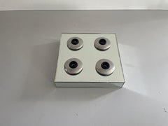 Quadratische 4-Sockel-Leuchte aus dickem Glas von Luci, 1960er Jahre, Italien