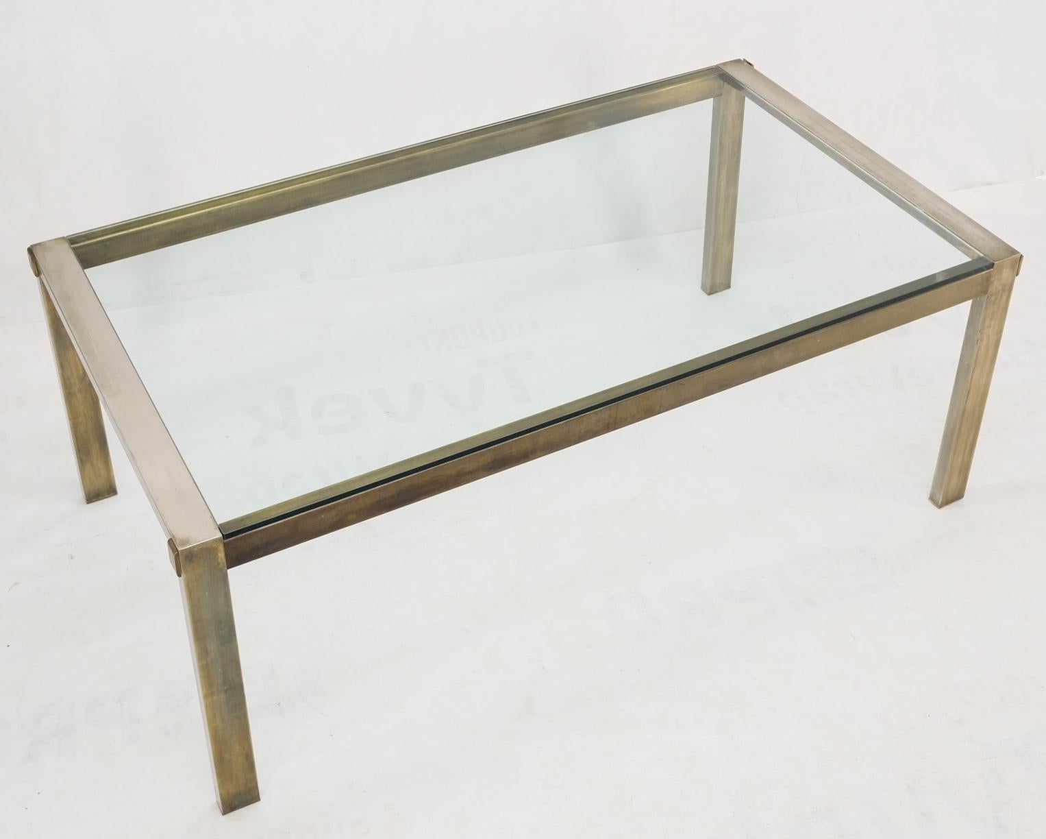Thick Glass Top Metal Bronze Finish Frame Dining Table w/ 2 Extension Boards 11