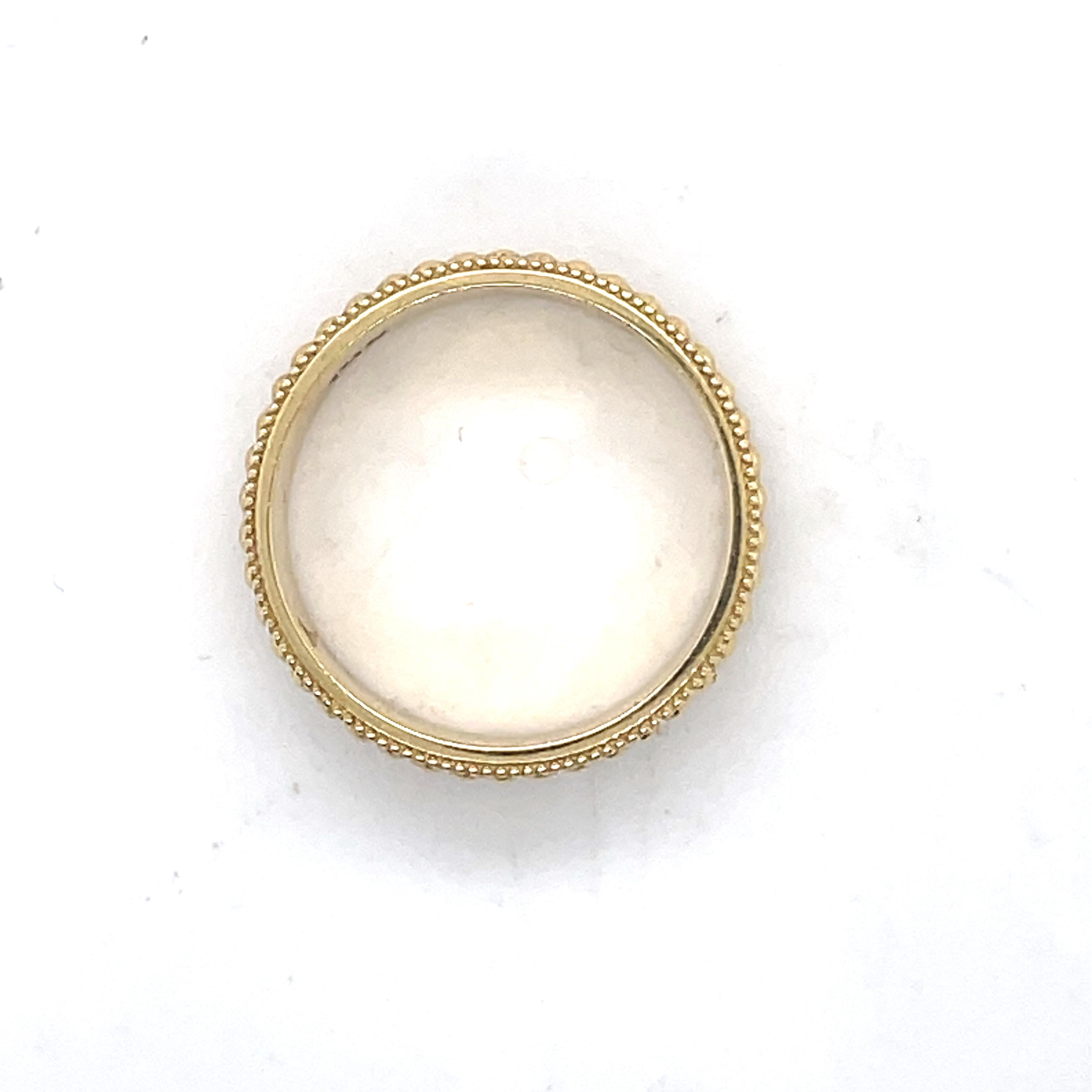 Thick Gold Band, Ball Texture Gold ring, 14K Yellow gold ring, unique women ring For Sale 1