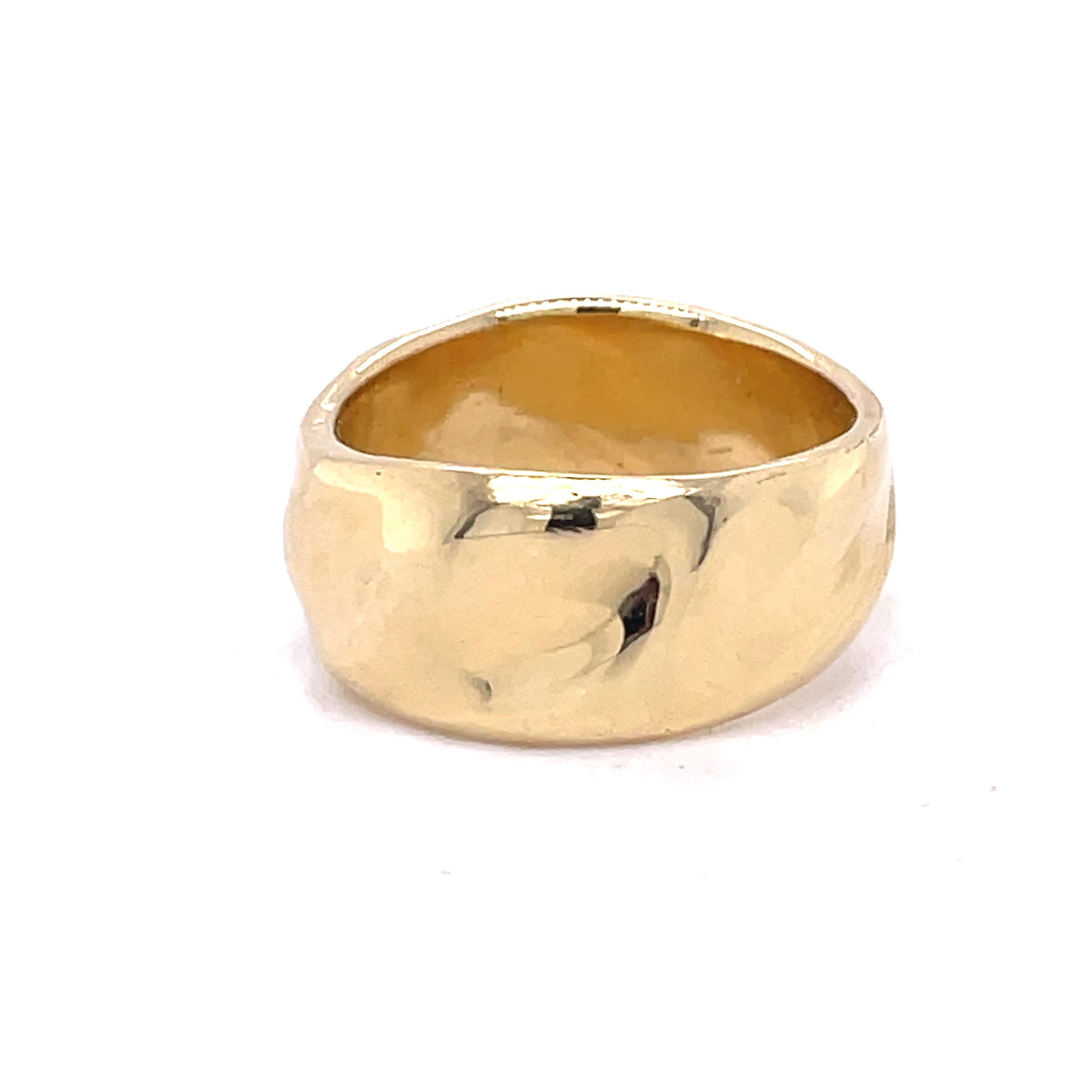 Thick Gold Band, Wave Texture Gold ring, 14K Yellow gold, unique wedding band For Sale 5