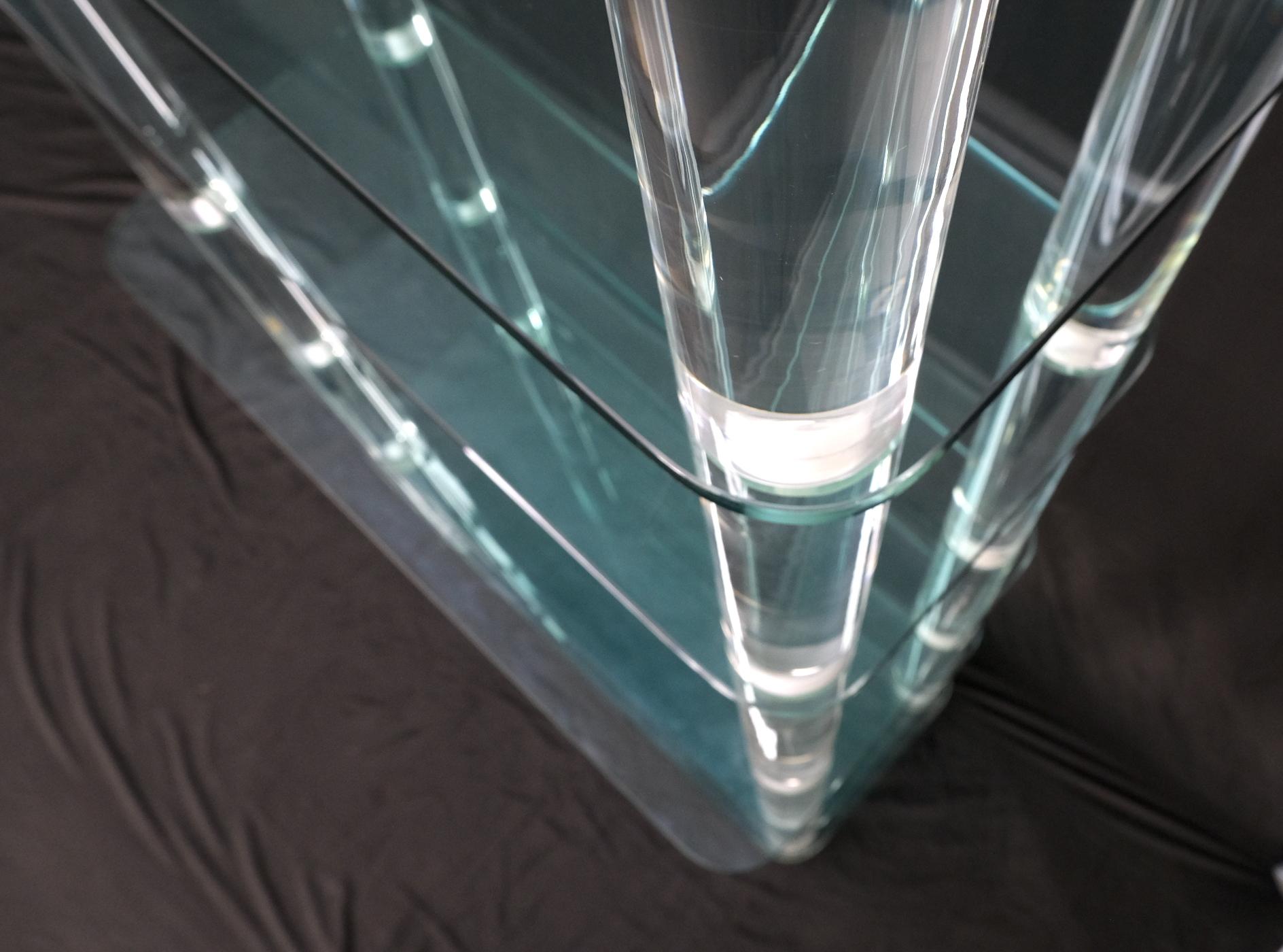 Thick Lucite Frame 6 Tier Mid Century Modern Etagere Shelving For Sale 2