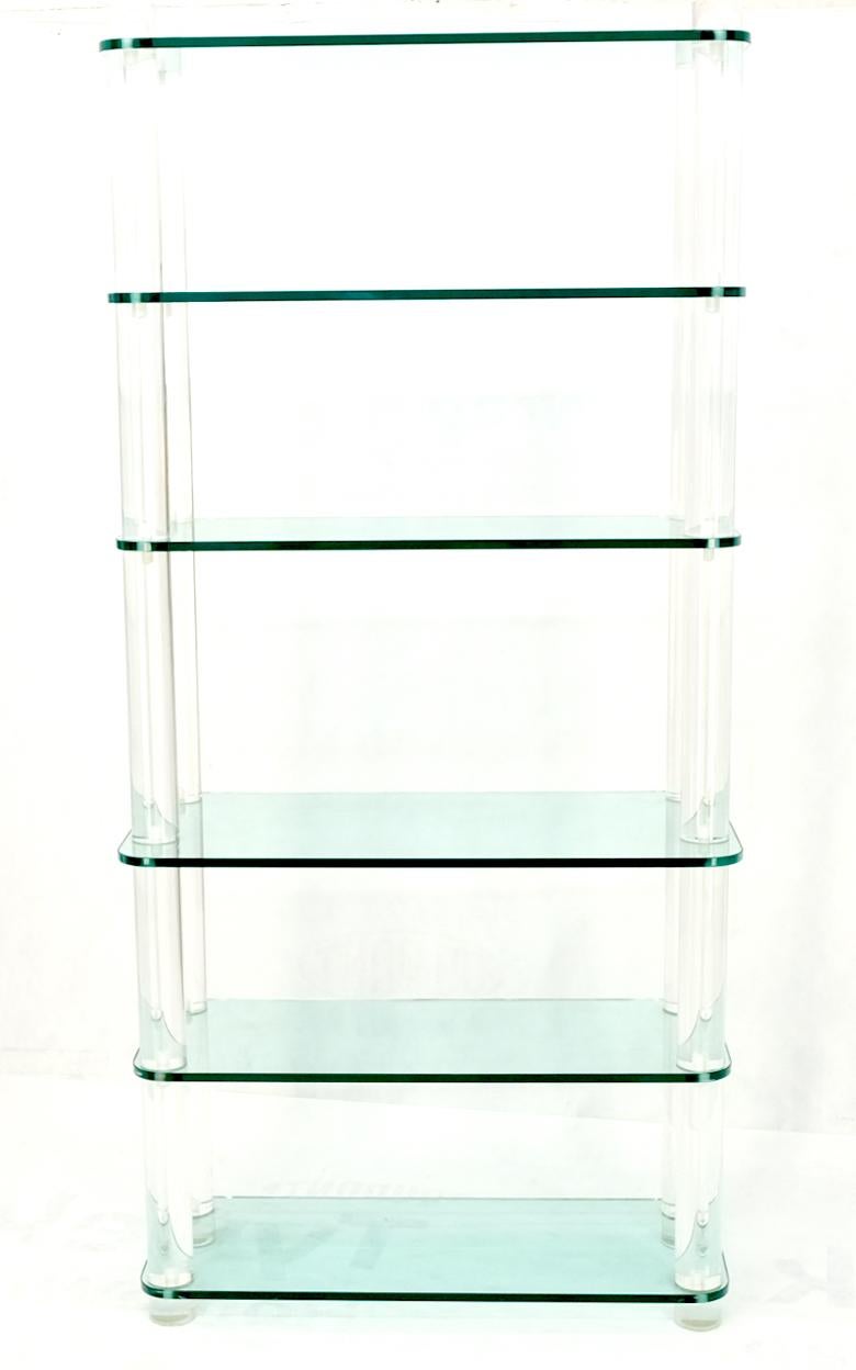 Thick Lucite Frame 6 Tier Mid Century Modern Etagere Shelving For Sale 3