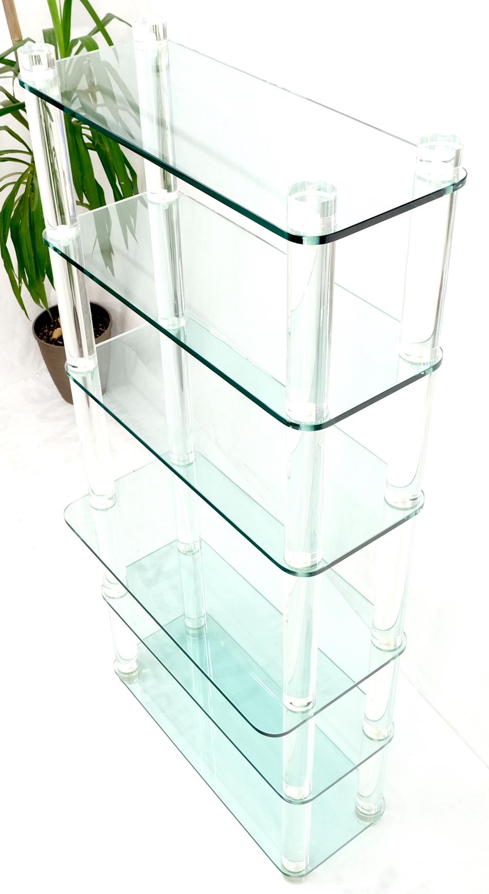 Thick Lucite Frame 6 Tier Mid Century Modern Etagere Shelving For Sale 4