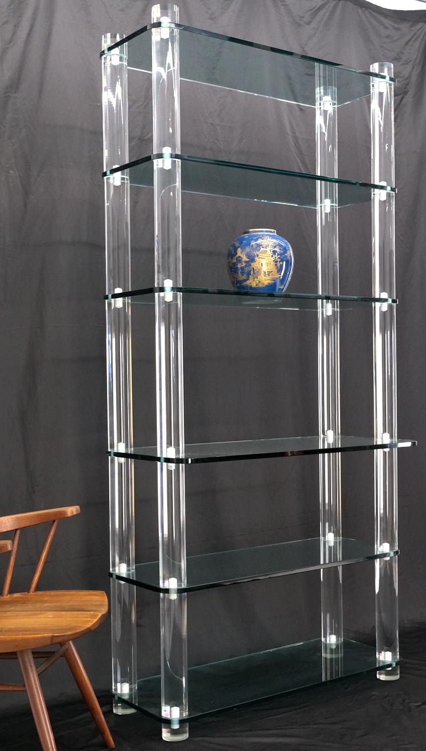 Americano Struttura in lucite spessa a 6 ripiani per scaffalature a torre del Mid Century Modern in vendita