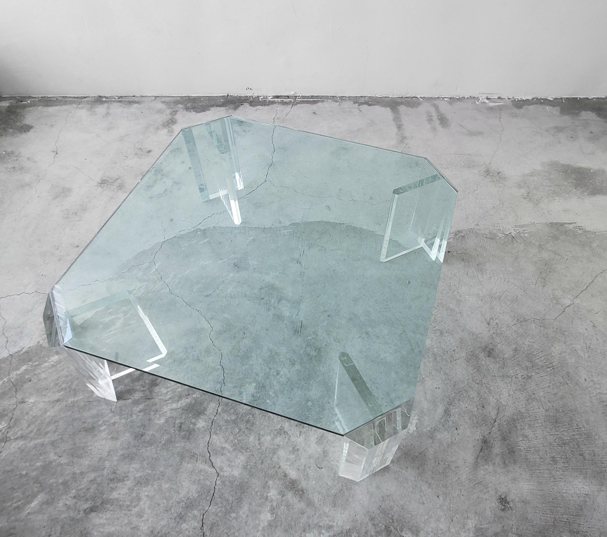 20th Century Thick Lucite Midcentury Coffee Table by Charles Hollis Jones