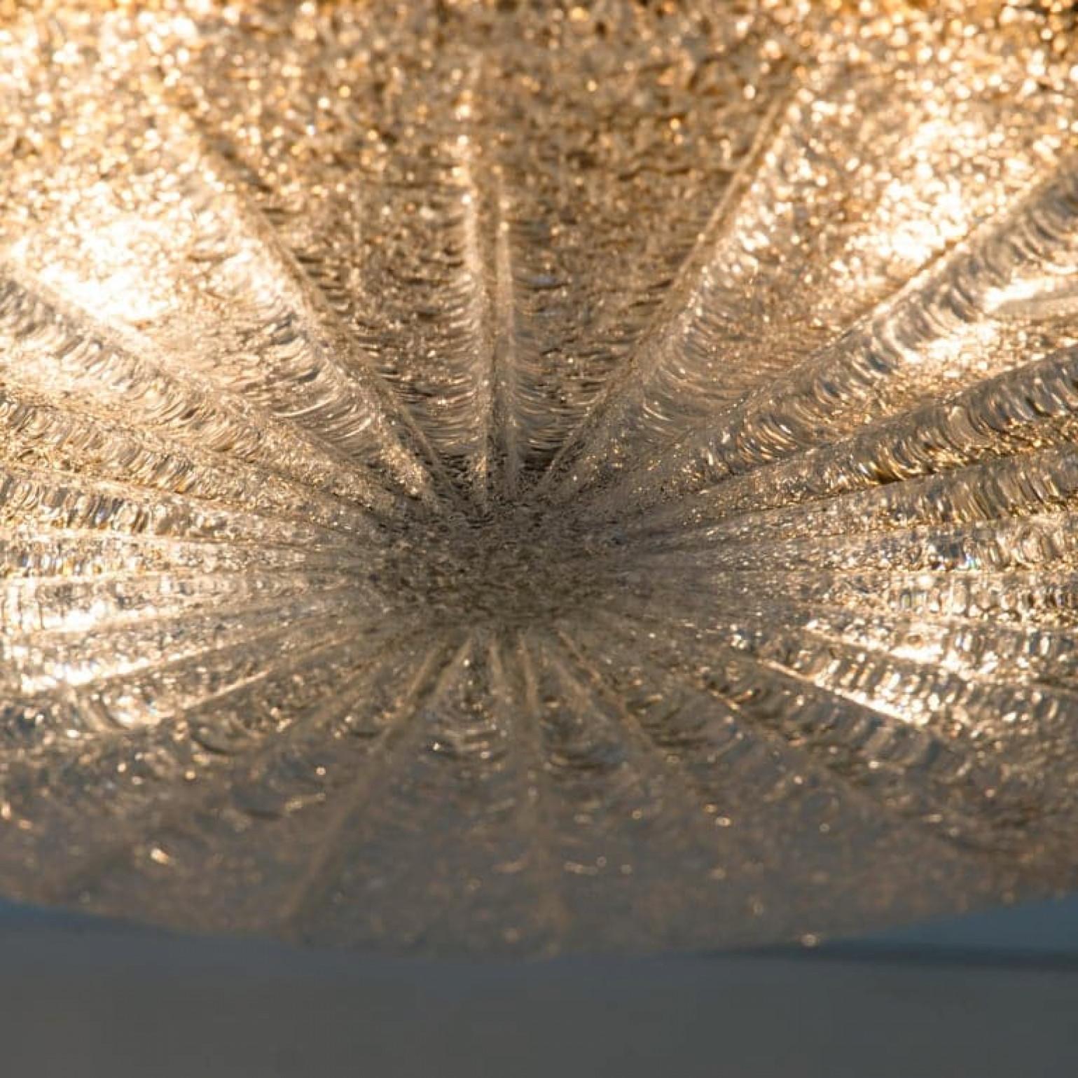Lámpara empotrada o de pared de latón y cristal, 1960 en venta 2