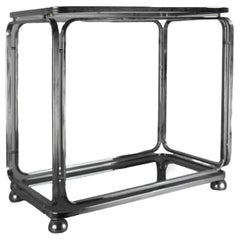 ruedas gruesas de metal cromado revestido Allegri Parma trolley convivier