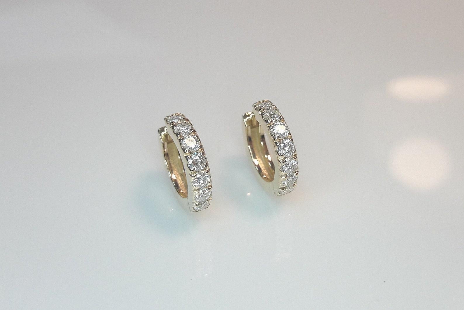 Thick Moissanite Huggies 925 Sterling Silver Tragus Earring Genuine Wedding Gift 4