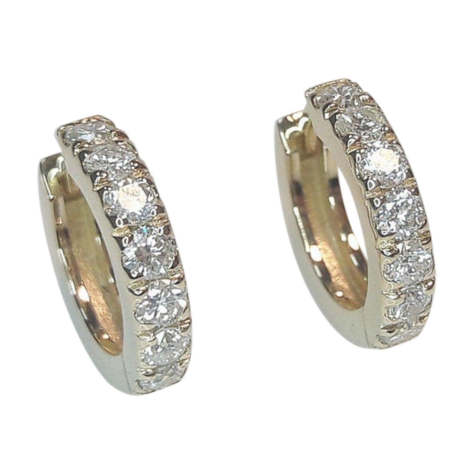 Pendiente Trago Moissanite Grueso Plata de Ley 925 Regalo de Boda Genuino