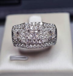 Thick Moissanite Ring Band 925 Sterling Silver Men's Ring For Engagement.