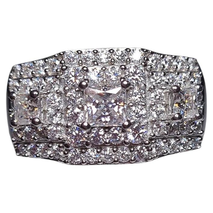 Thick Moissanite Ring Band 925 Sterling Silver Men's Ring For Engagement.