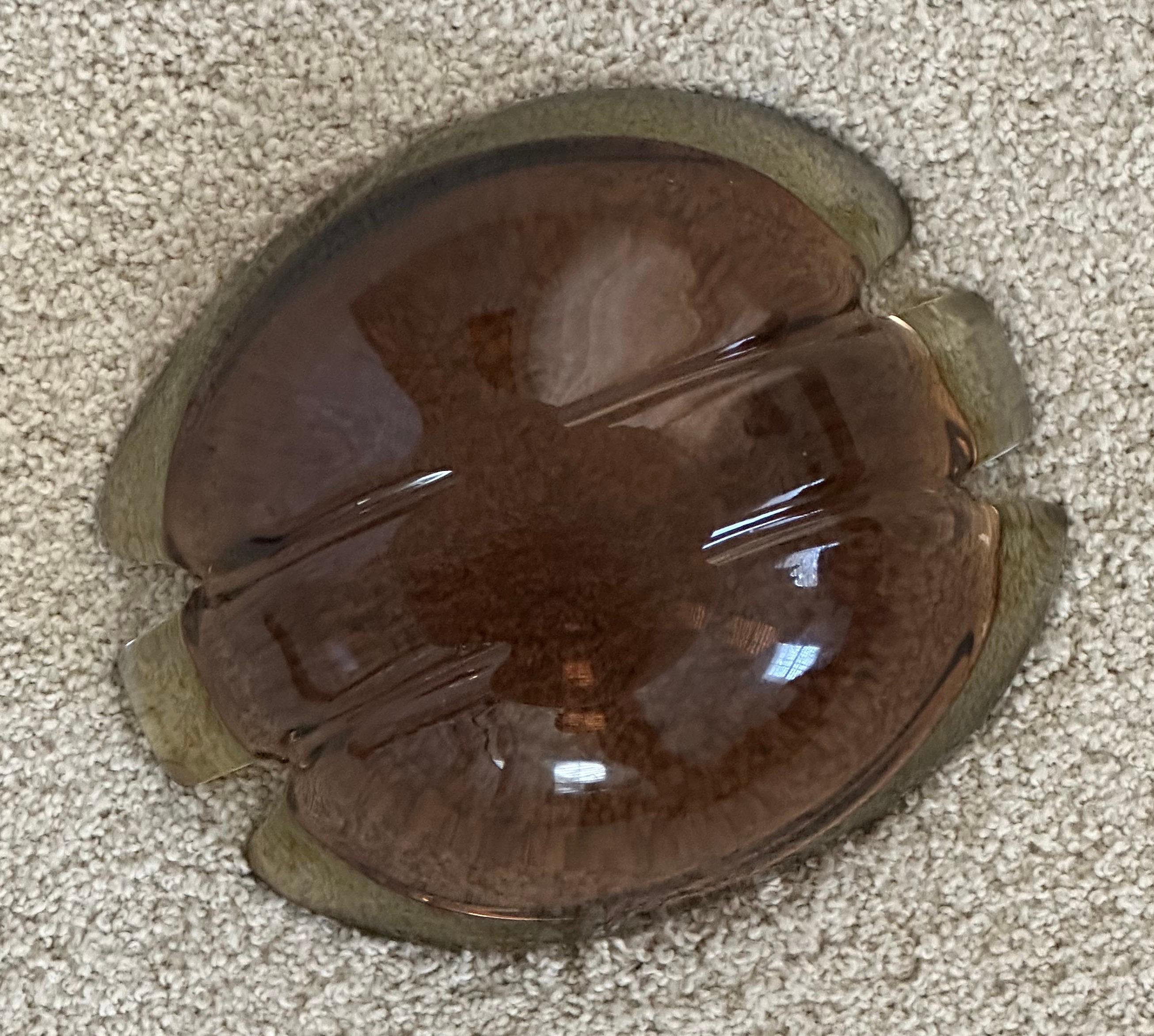 Thick Mouth Blown Sommerso Art Glass Ashtray by Murano Glass For Sale 1