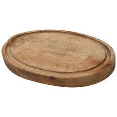 Antique Thick Oval-Shaped Cutting Board