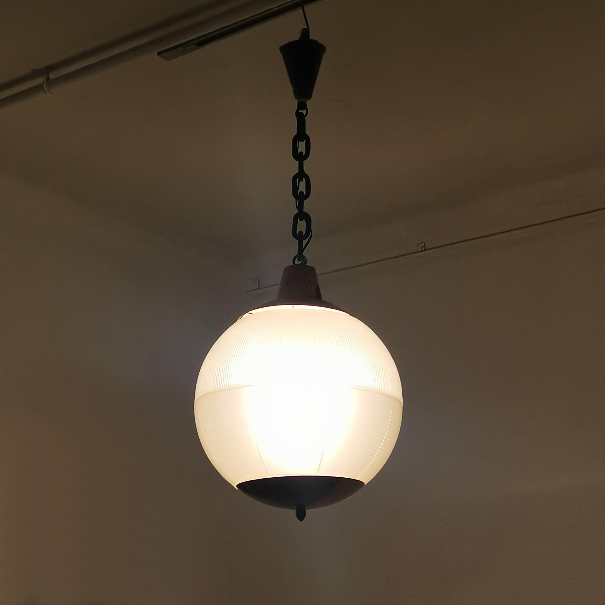 Mid-Century Modern Thick Pressed Glass Lantern - Italy 1