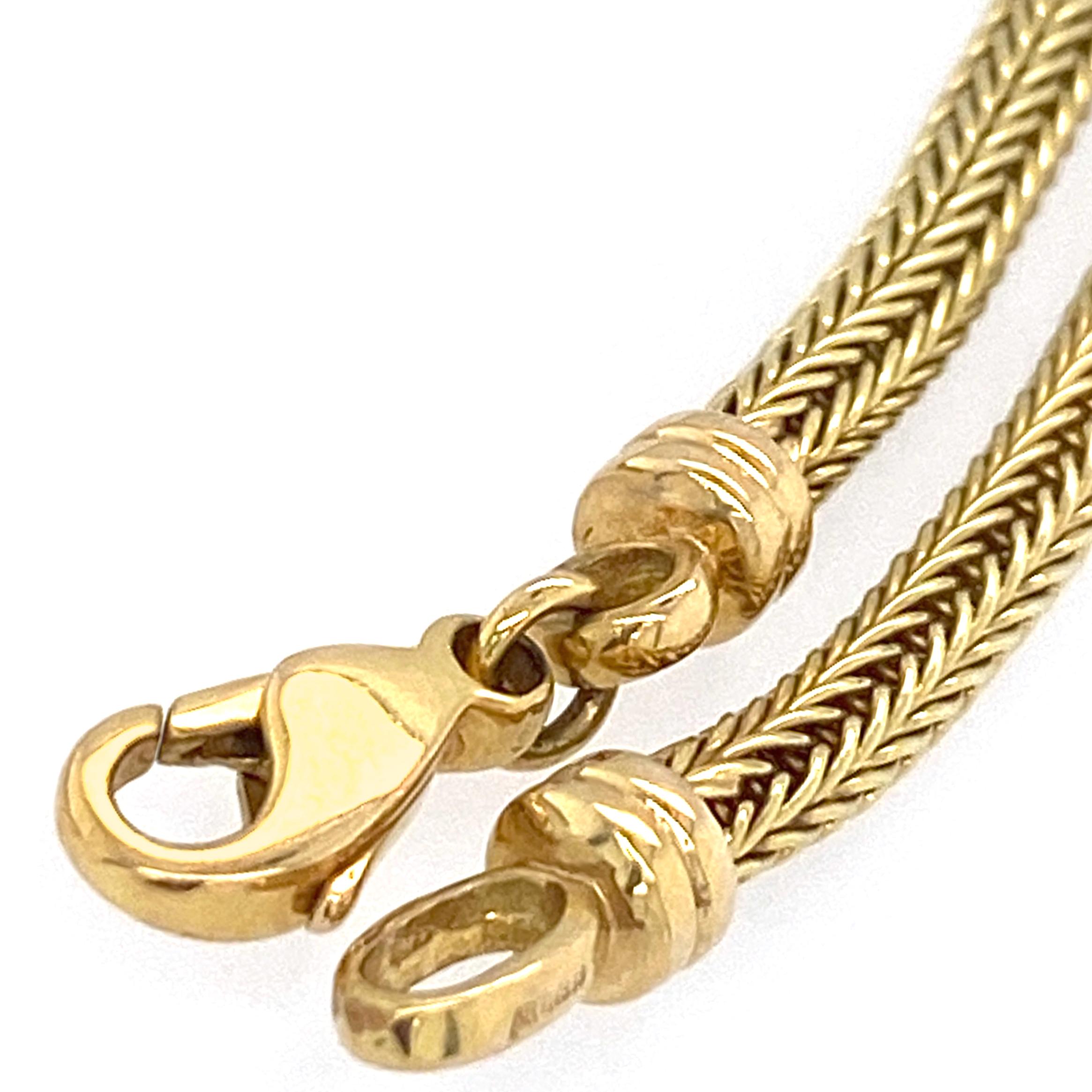 Thick Princess Length Round Woven Mesh Chain in Yellow Gold  In Excellent Condition In Sherman Oaks, CA