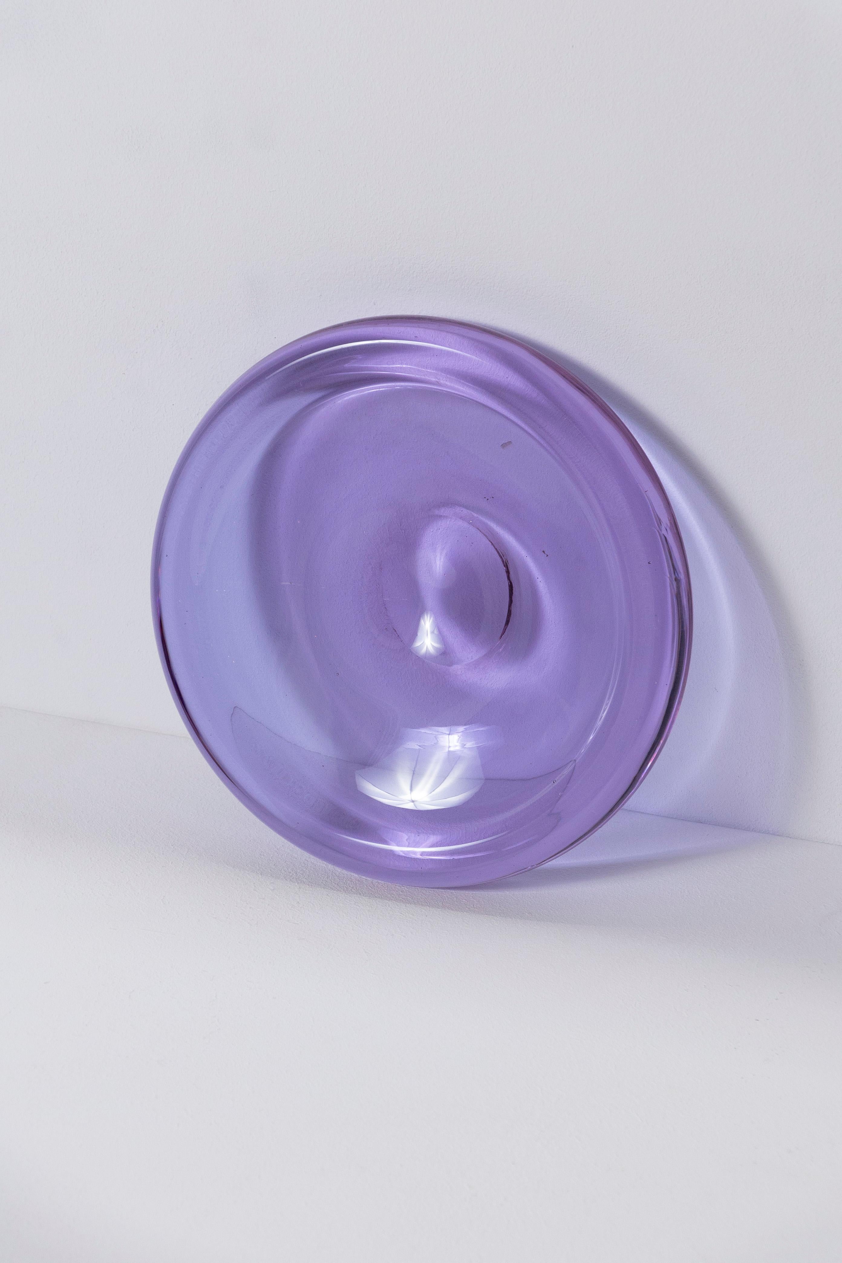 Ciotola in vetro viola spesso, anni '60 In condizioni buone in vendita a PARIS, FR