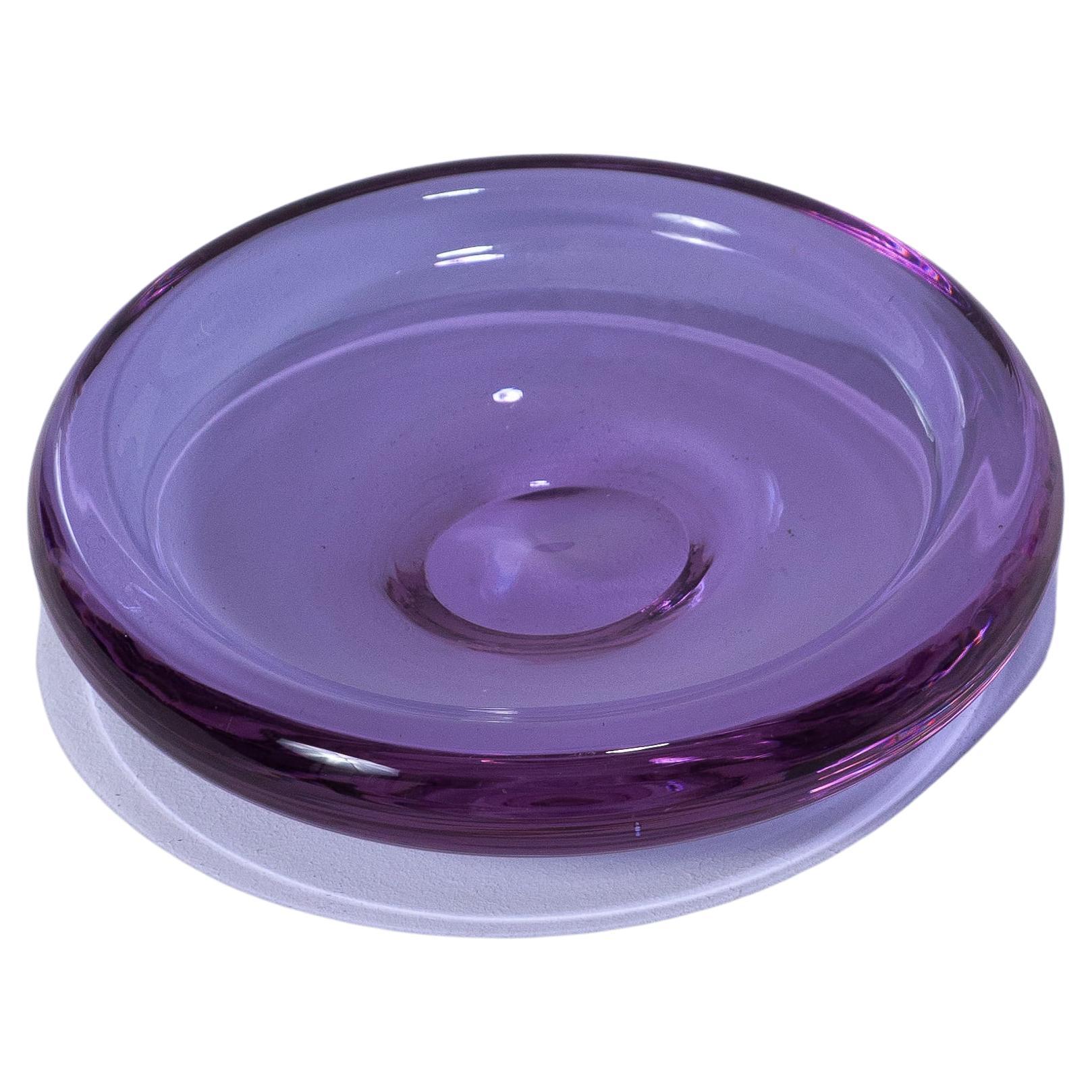 Bol en verre violet épais, années 1960