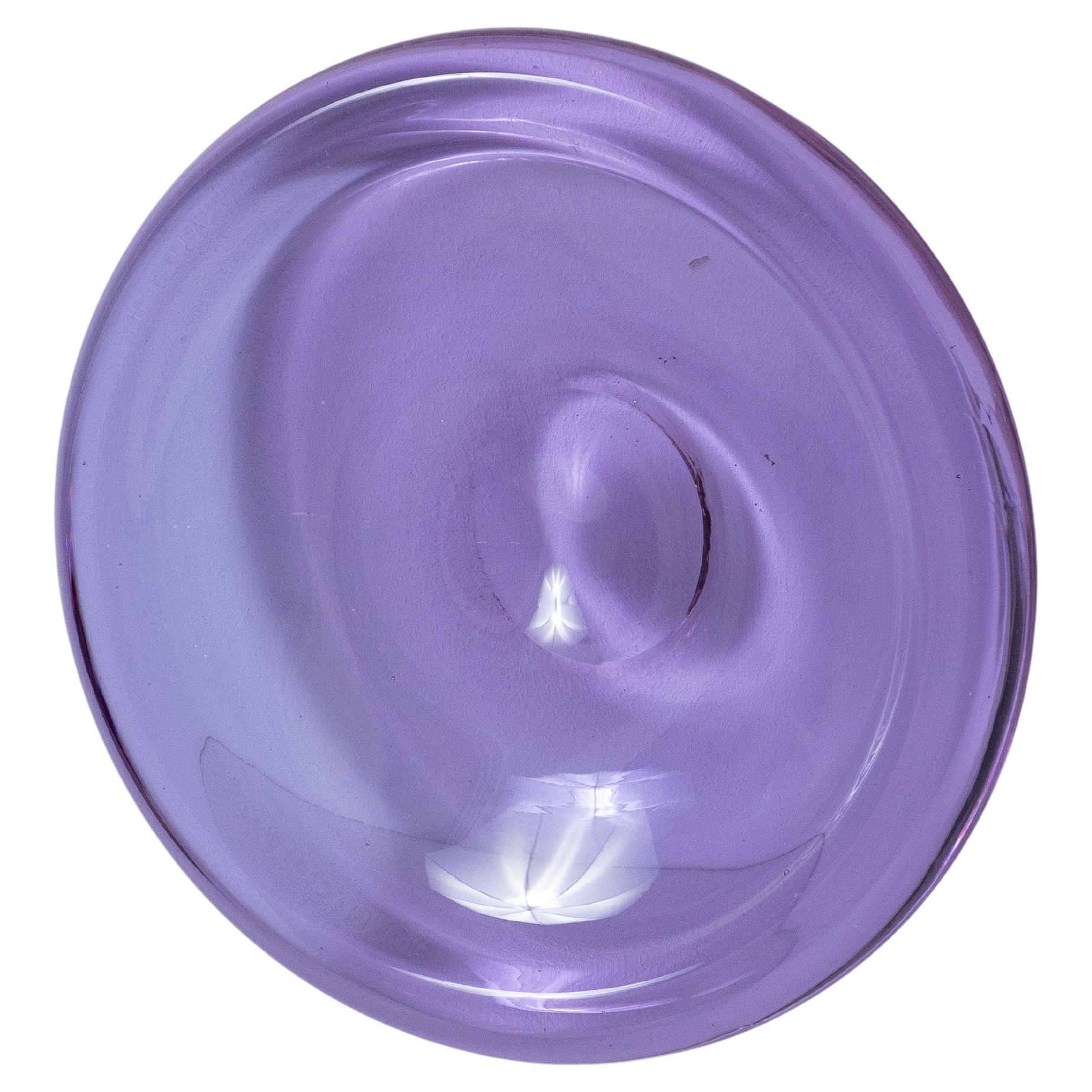 Ciotola in vetro viola spesso, anni '60
