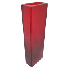 Thick Red Square Flower Vase