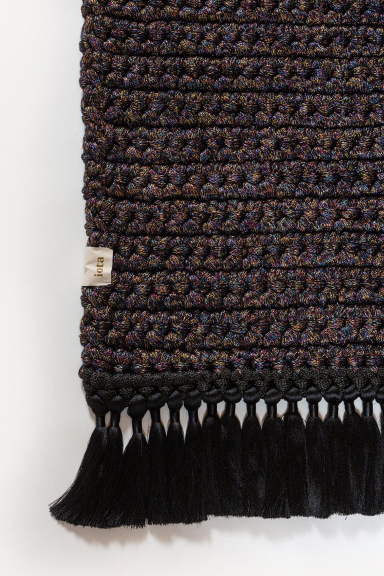 Thick Rug in Black Colourful Rust Handmade Crochet by iota For Sale at ...