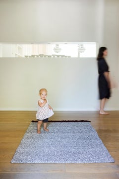 Handmade Crochet Thick Rug 120X200 cm in Grey, Cacao, Wine Color