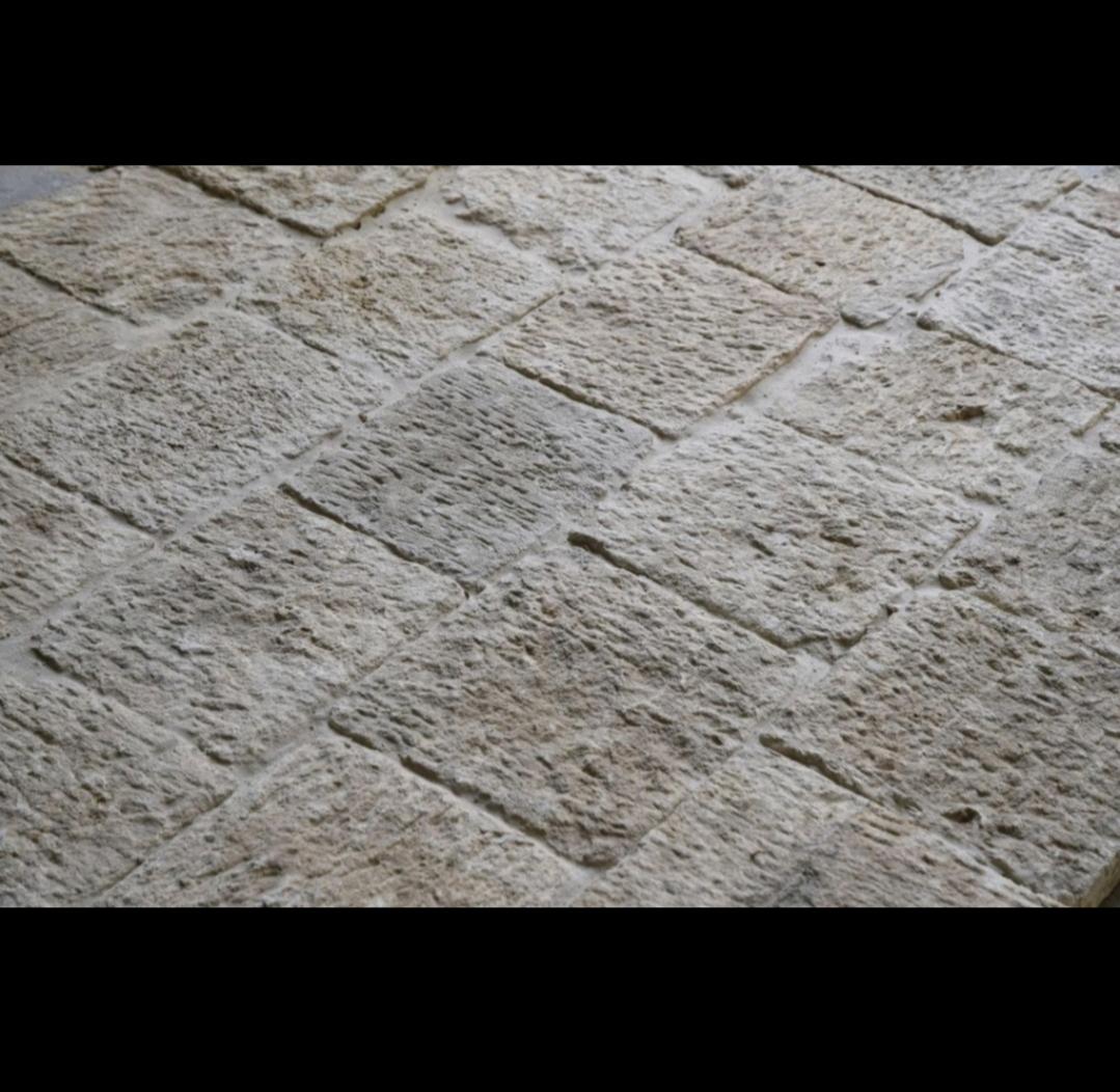 Épais carreau de sol rustique et rare en pierre calcaire ancienne italienne en vente 2