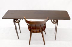 Thick Solid Steel Plate Top Cut Steel Legs Coffee Table Steam Punk Console Table