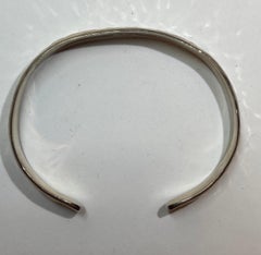 Thick Sterling Silver "Pebble-Cut" Cuff Bracelet