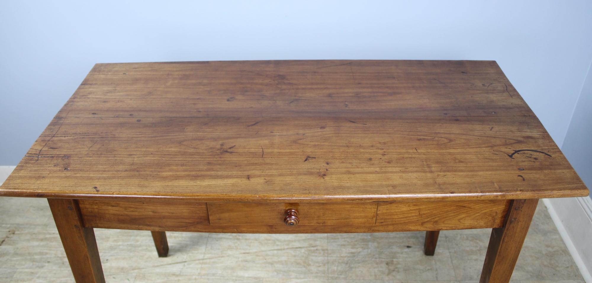 Thick Top Antique Cherry Writing Table In Good Condition In Port Chester, NY