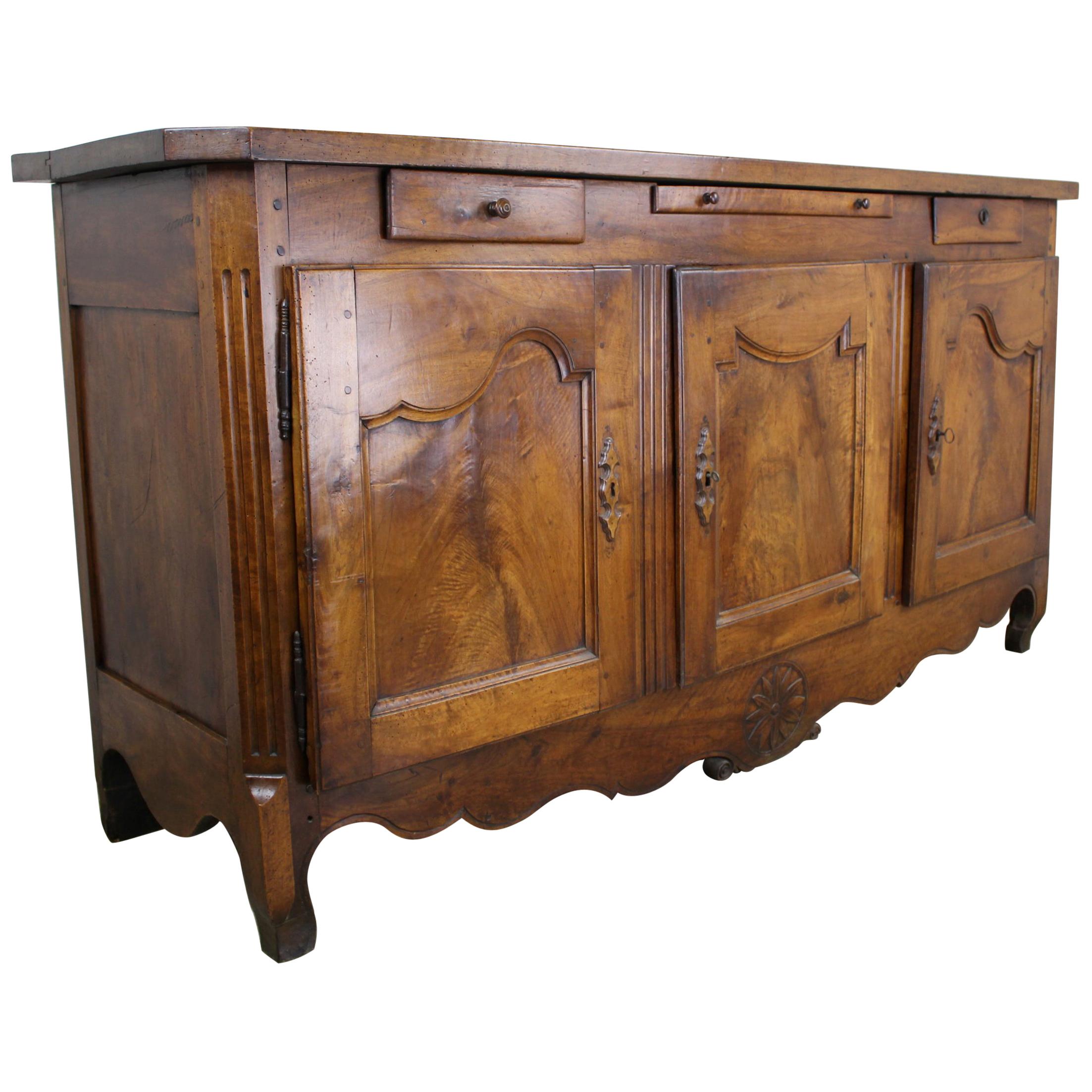 Thick Top Antique French Walnut Enfilade