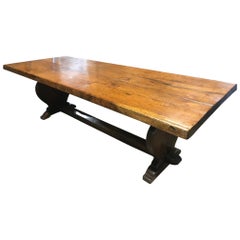 Thick Top Rustic Antique Oak Dining Table