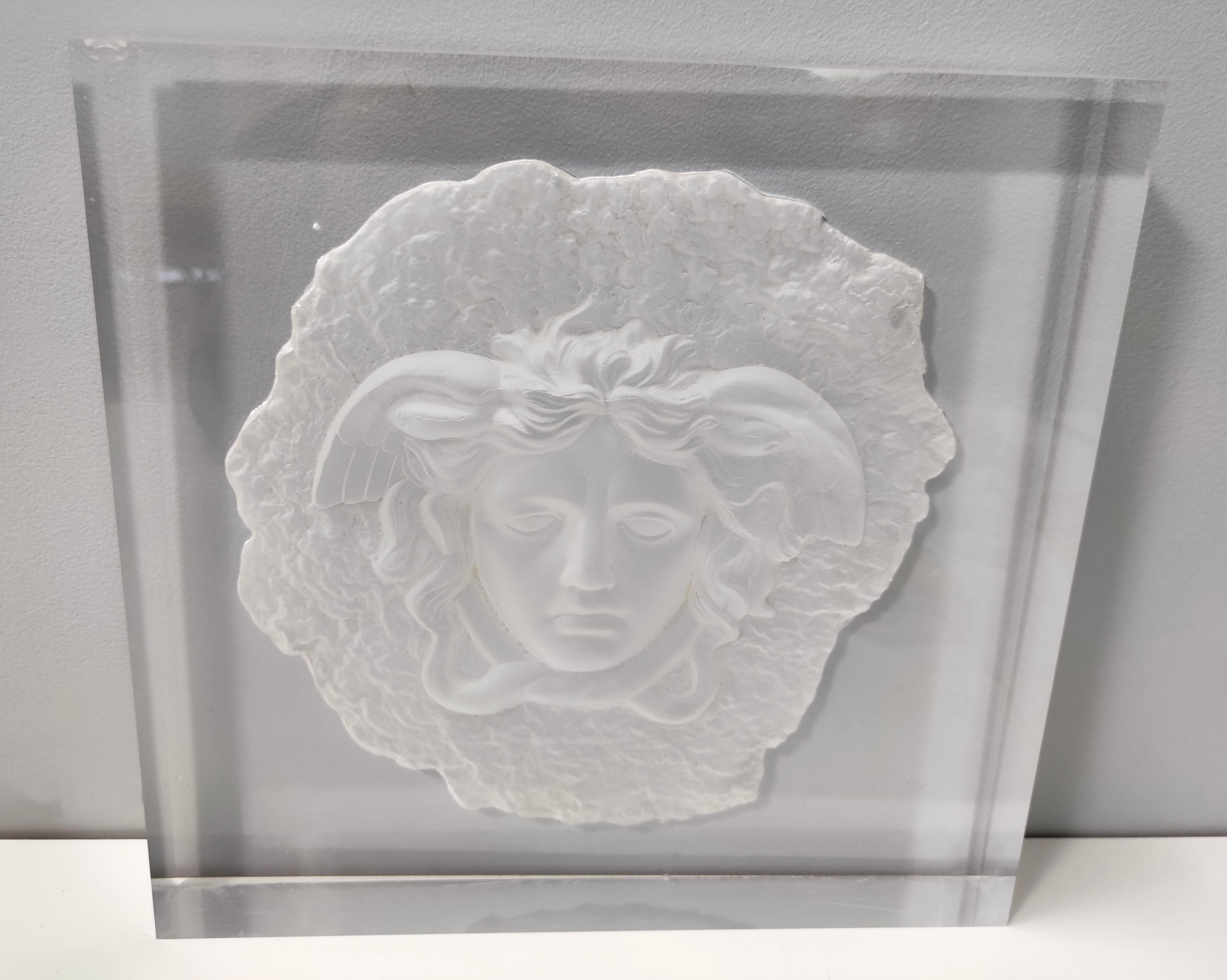 Thick Transparent Plexiglass Decorative Panel with Gorgon by Versace, Italy 2