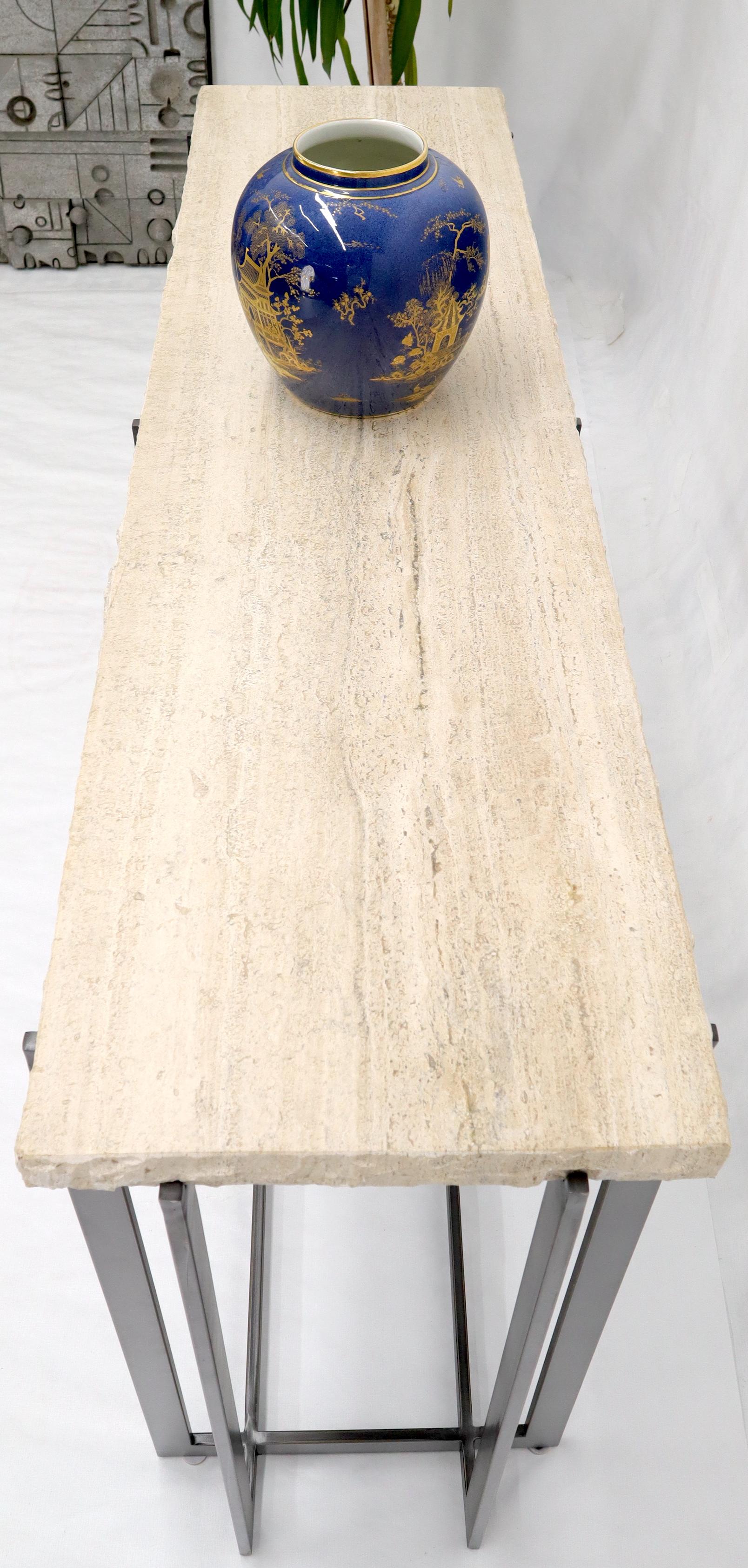 Thick Travertine Top Console Sofa Table 1