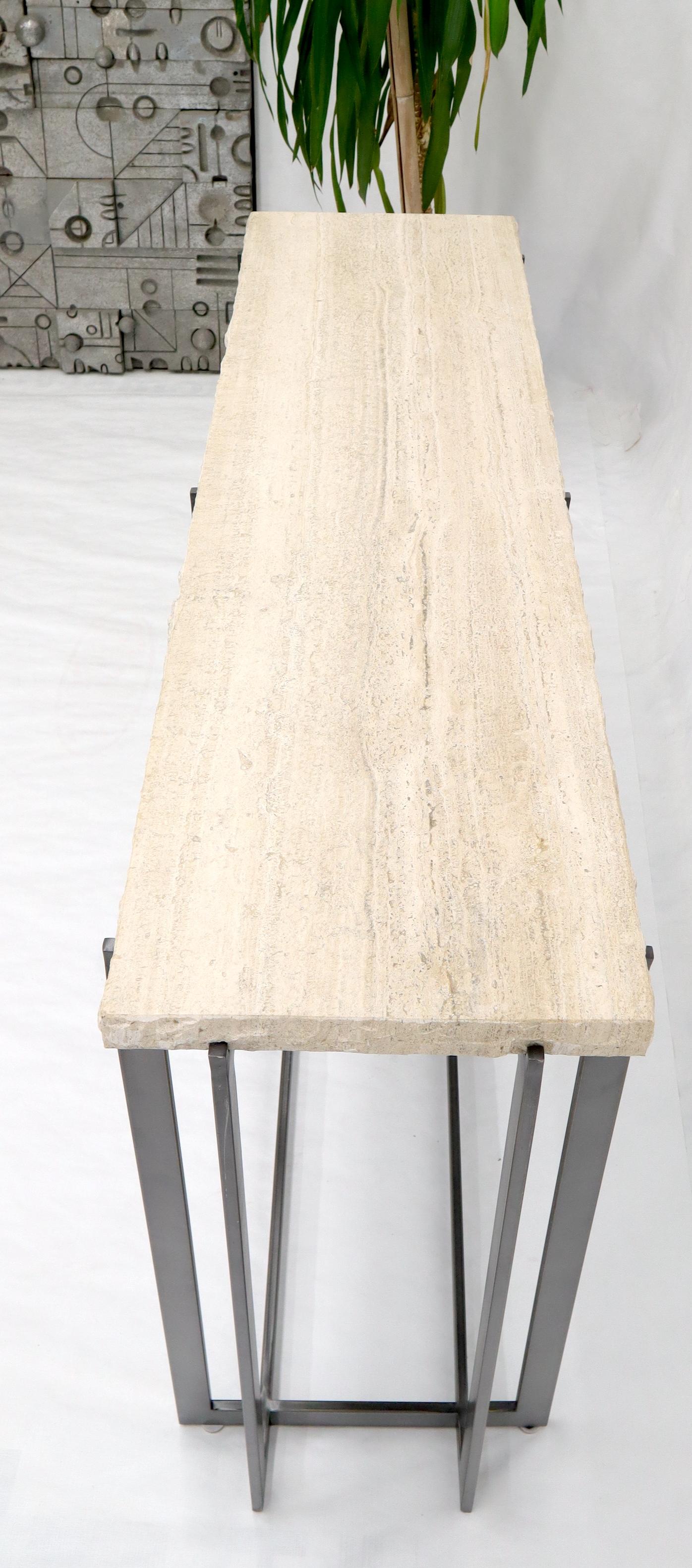 Mexican Thick Travertine Top Console Sofa Table