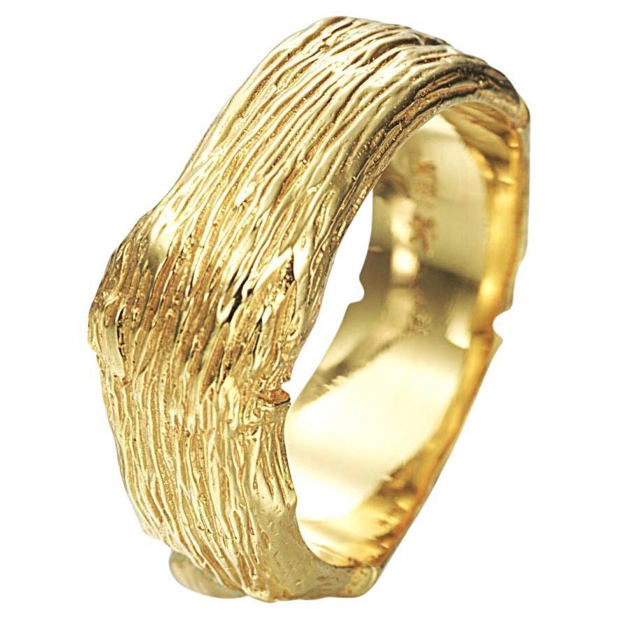 Bold 18k Gold Twig Band For Sale