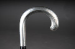 Thick Walking Stick with a Large Silver Handle, Stamped 800