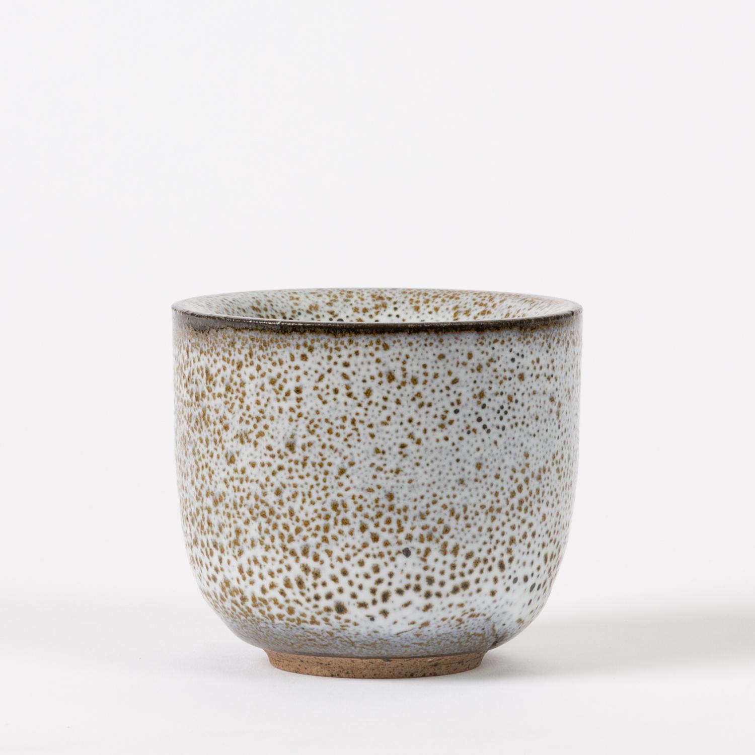 American Thick-Walled Studio Pottery Cup with Oil Spot Glaze