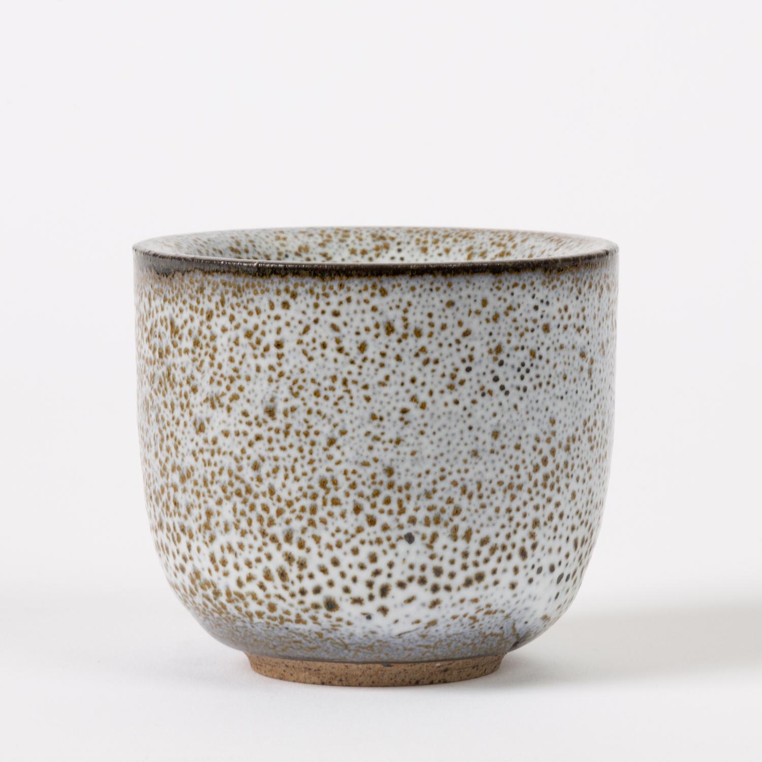 Thick-Walled Studio Pottery Cup with Oil Spot Glaze In Excellent Condition In Los Angeles, CA
