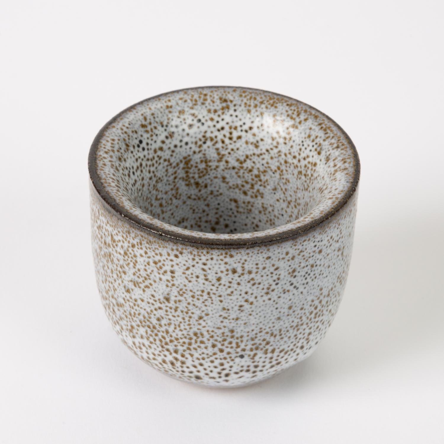 20th Century Thick-Walled Studio Pottery Cup with Oil Spot Glaze