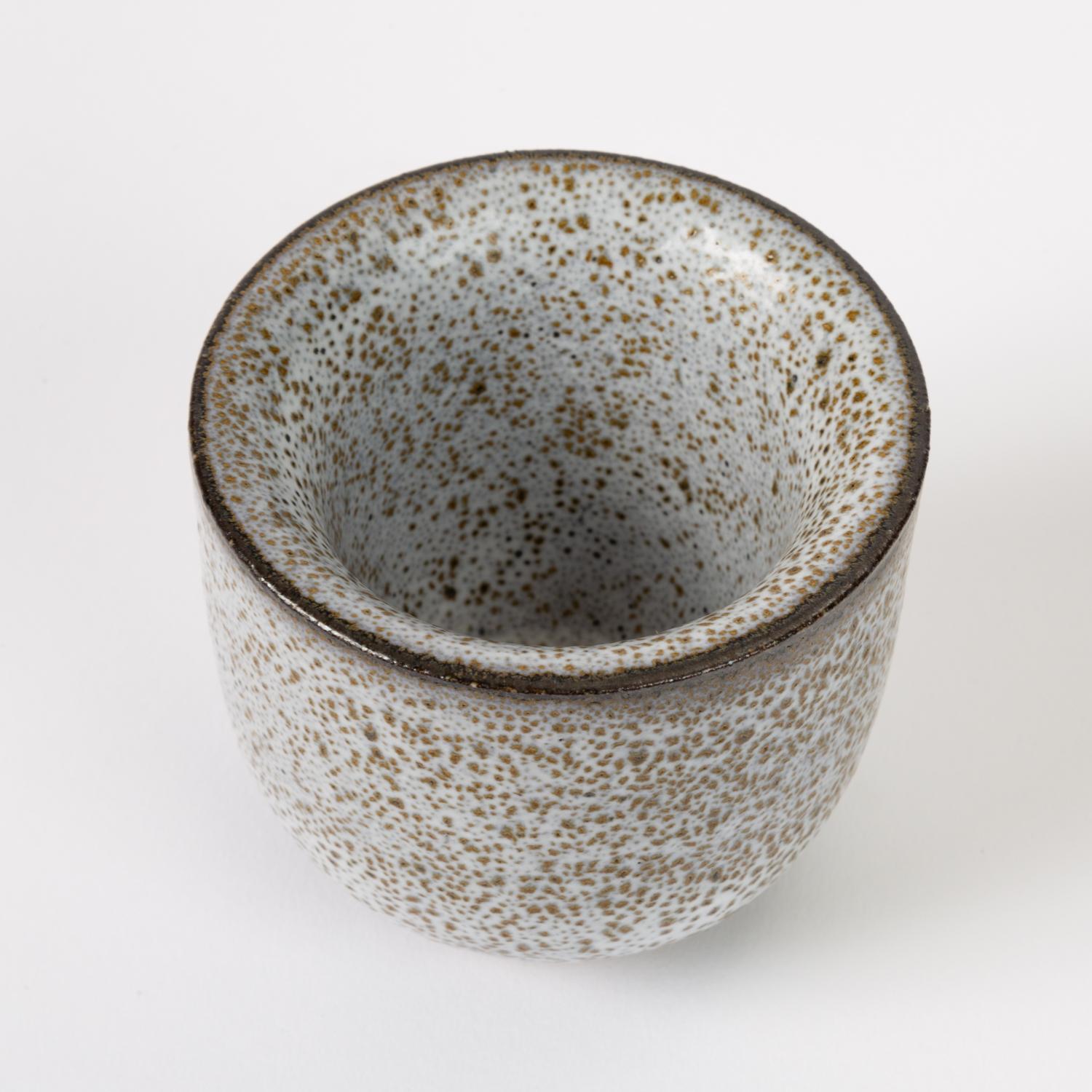 Ceramic Thick-Walled Studio Pottery Cup with Oil Spot Glaze