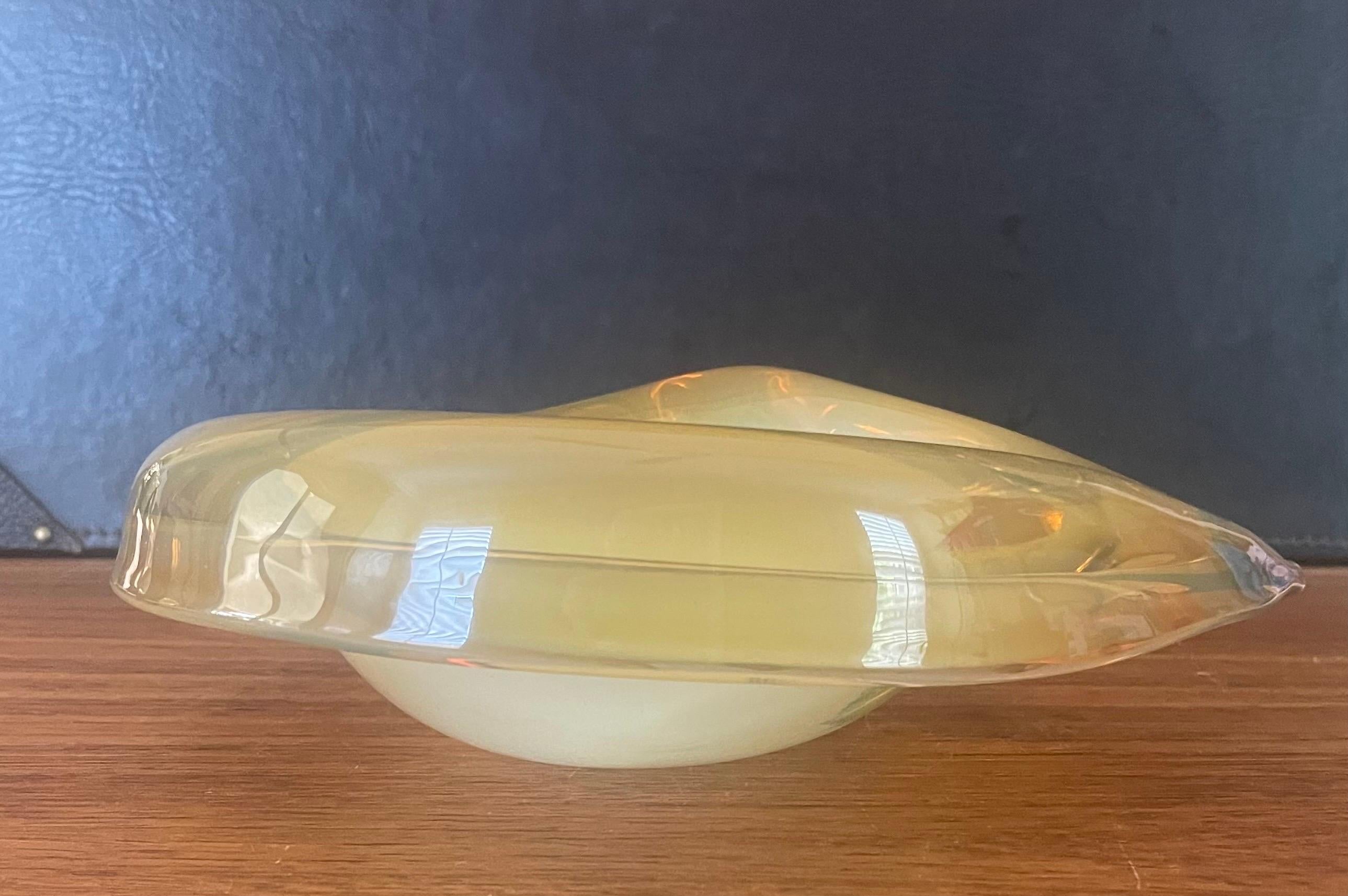 Thick Yellow Art Glass Anteater Bowl by Murano Glass For Sale 6