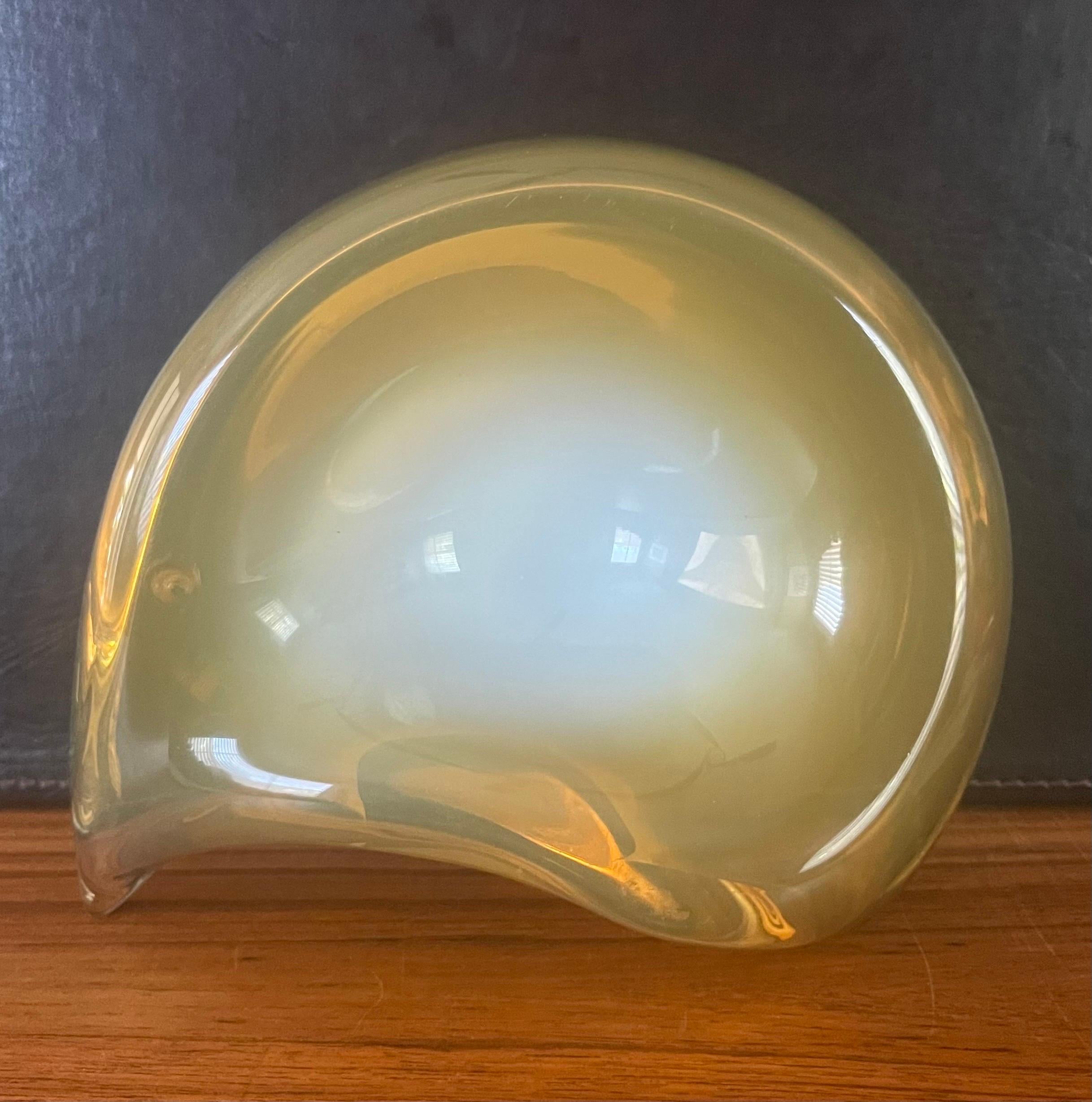 Thick Yellow Art Glass Anteater Bowl by Murano Glass For Sale 8