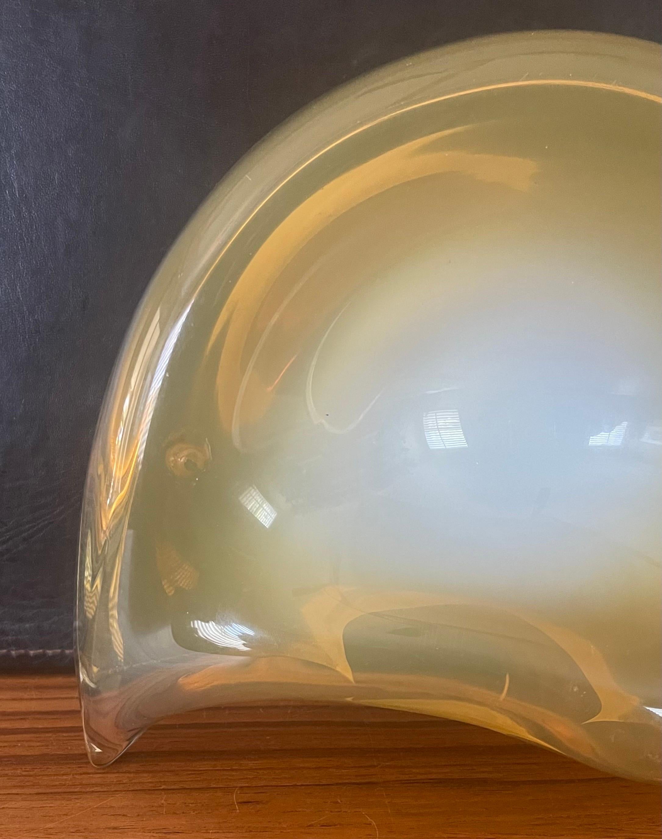 20ième siècle Bol Anteater en verre d'art jaune épais de Murano en vente