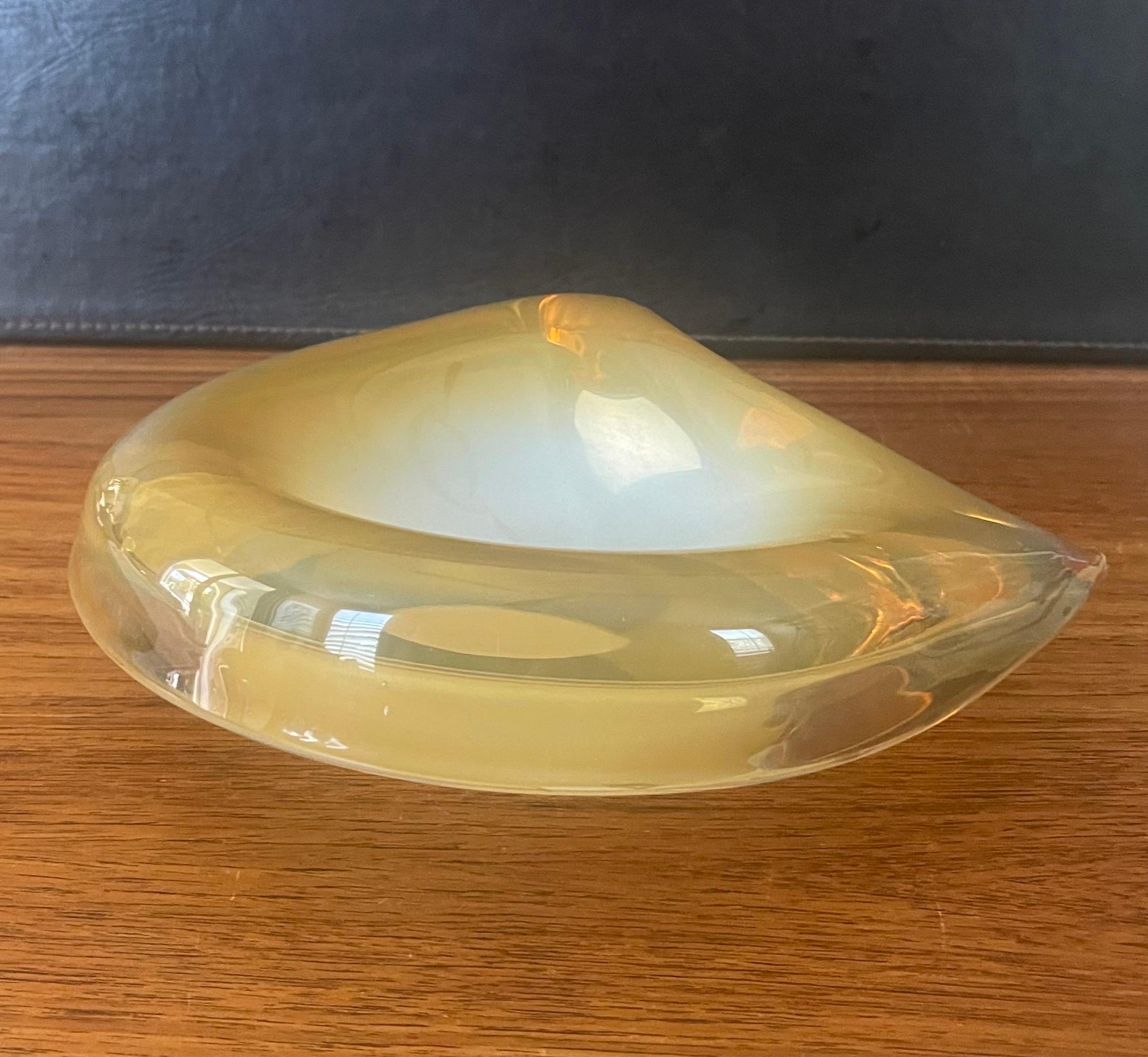 Thick Yellow Art Glass Anteater Bowl by Murano Glass For Sale 3