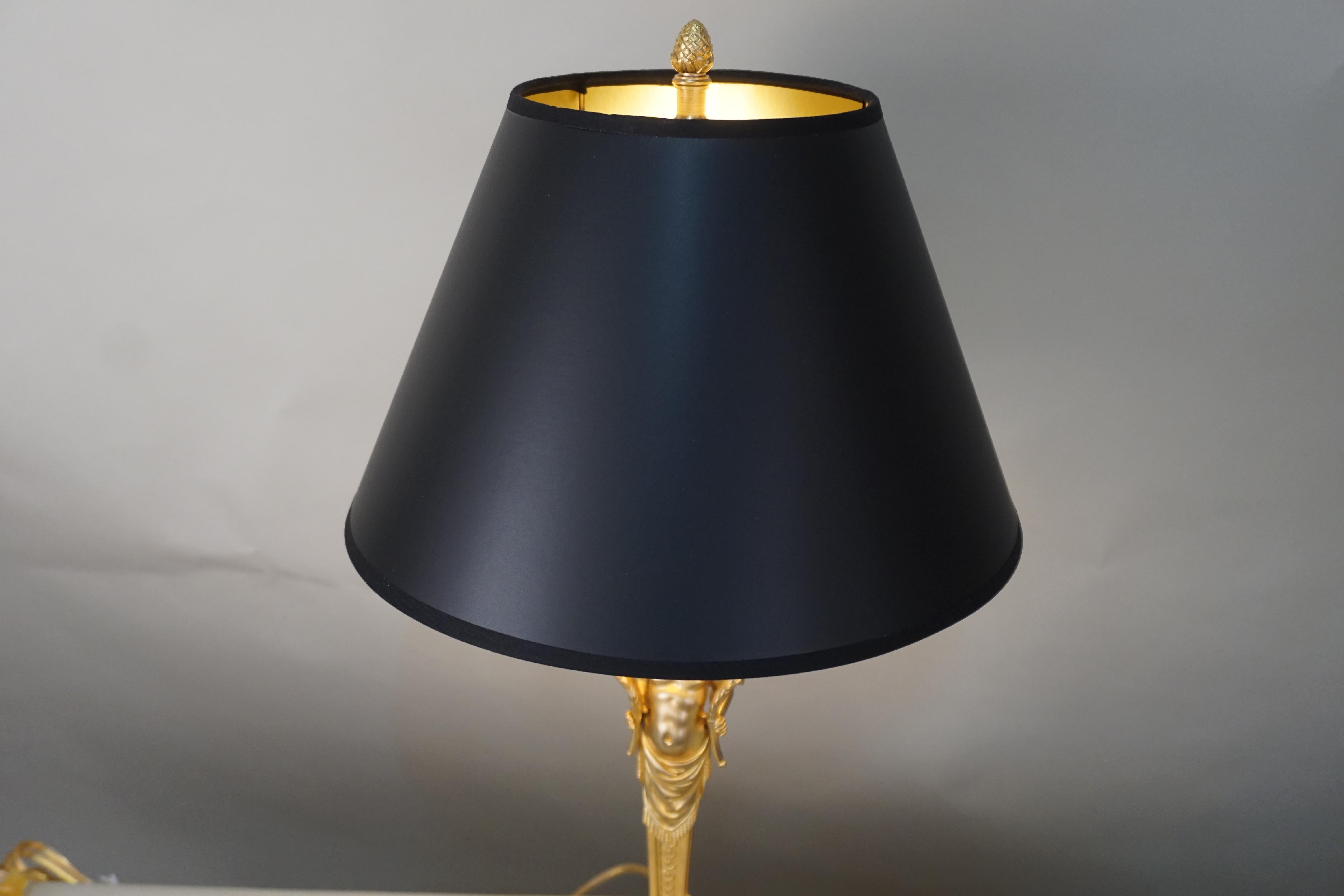French Thiébaut Frères Gilt Bronze Table Lamp