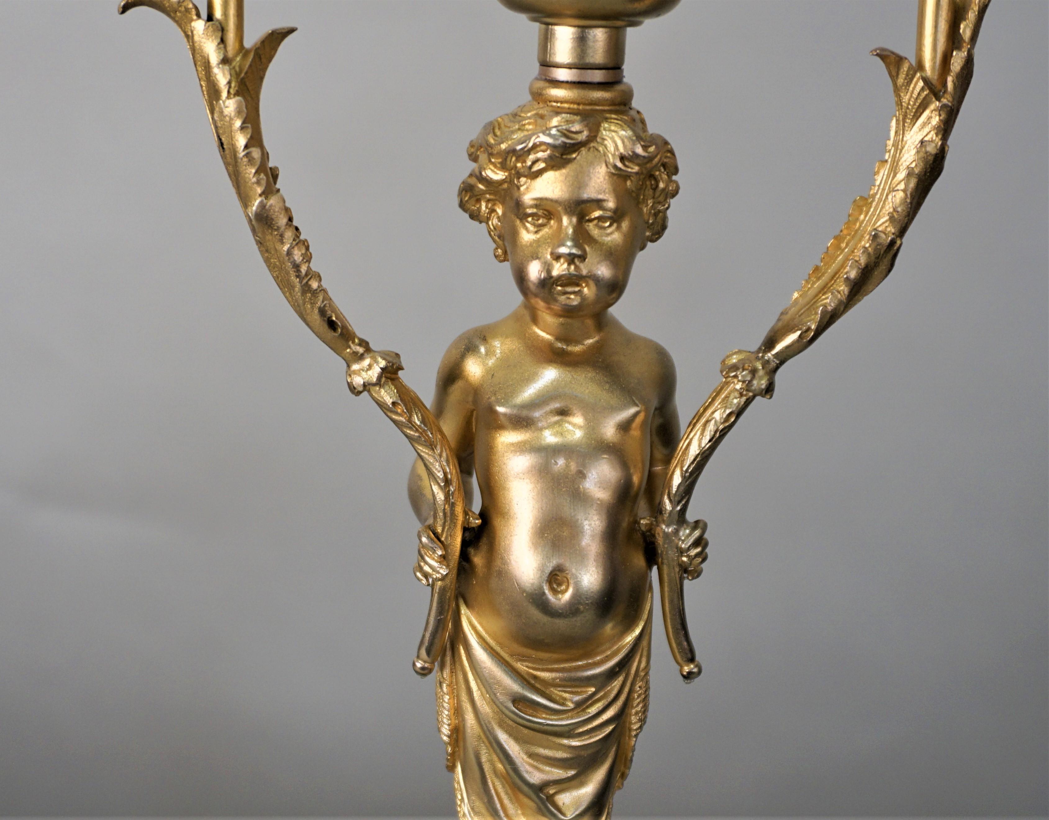 Thiébaut Frères Gilt Bronze Table Lamp 1