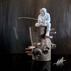 "Perché", Eucalyptus and Resin Sculpture by Thierry Amar