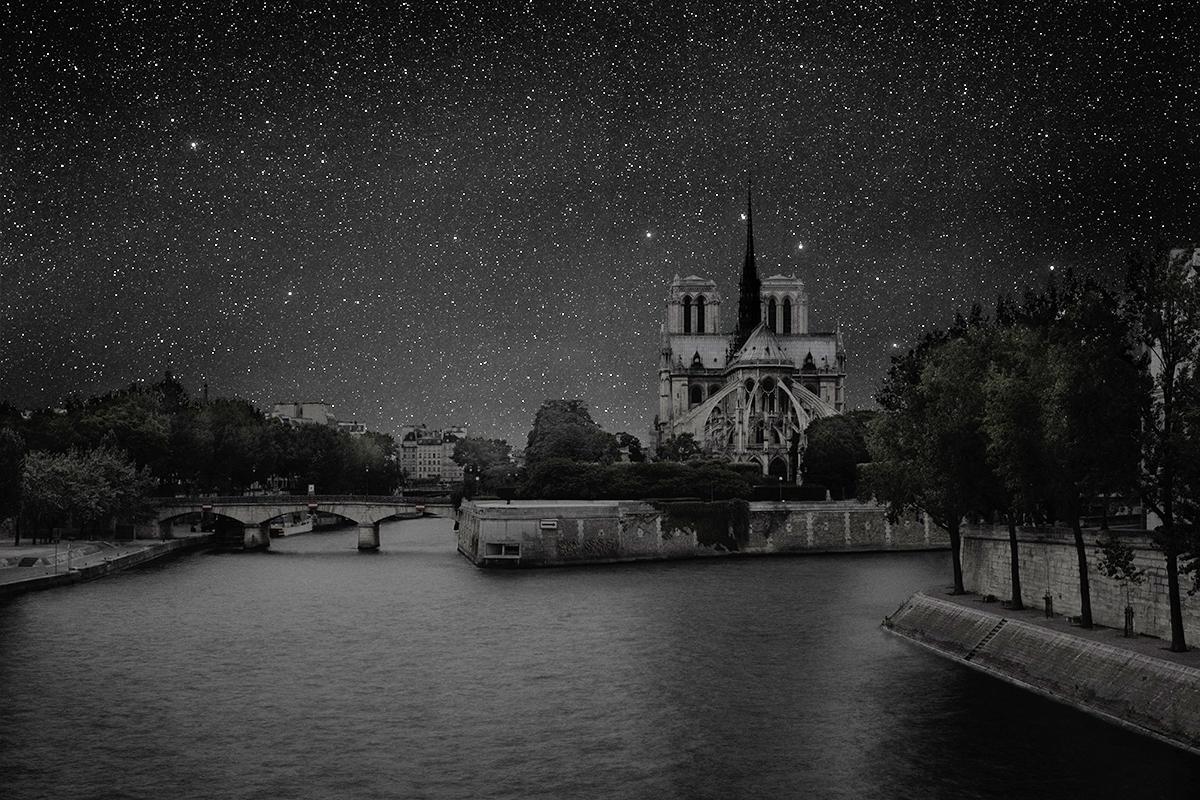 Thierry Cohen Landscape Photograph - Paris Notre Dame 48° 51’ 03’’ N 2012-07-19 lst 19:46