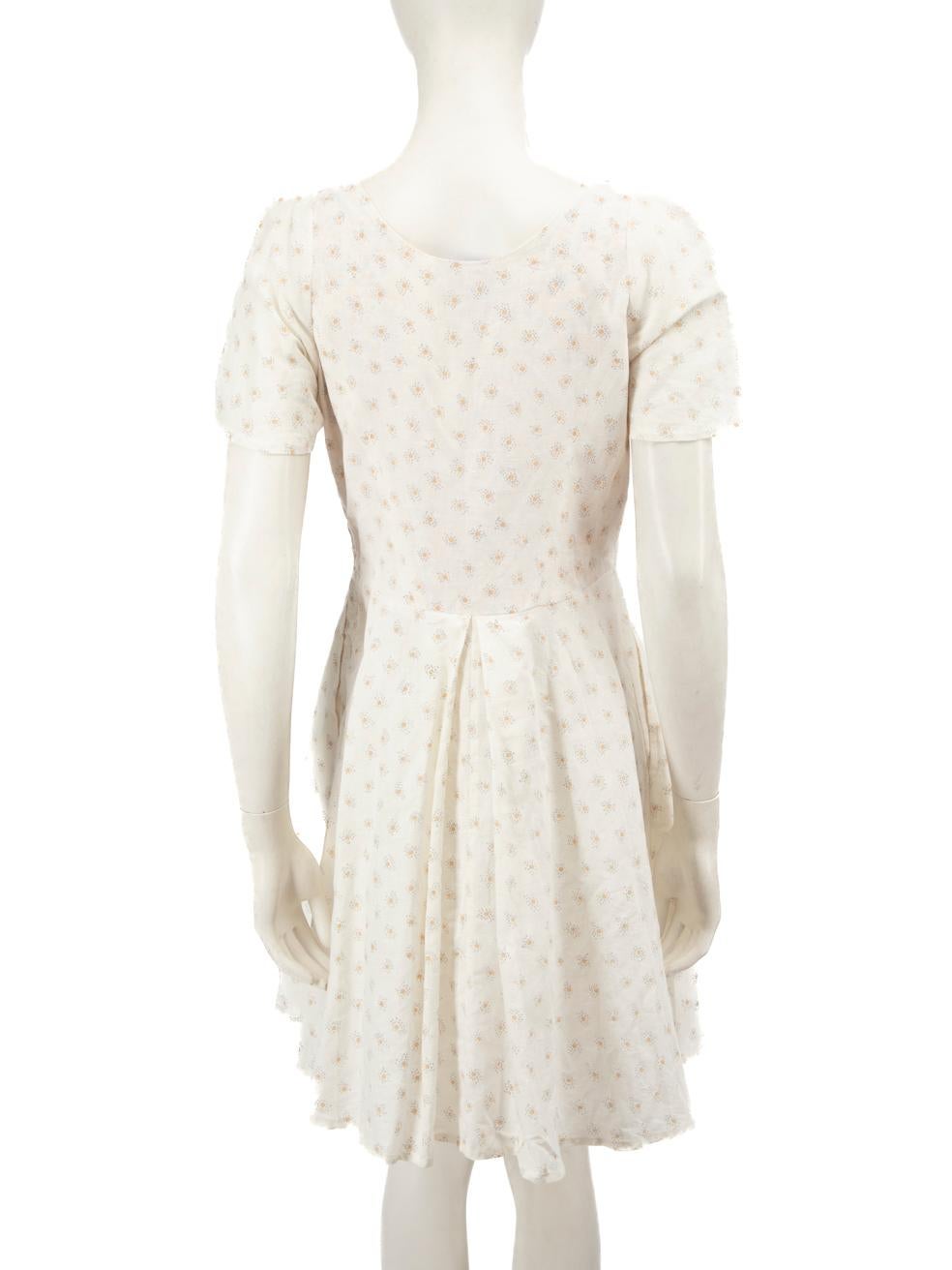 Blanc Thierry Colson mini-robe plissée à fleurs blanches, taille M