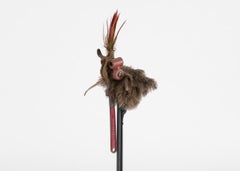 Thierry Despont, Fundstück-Skulptur einer Maske auf Ständer, USA, 21.